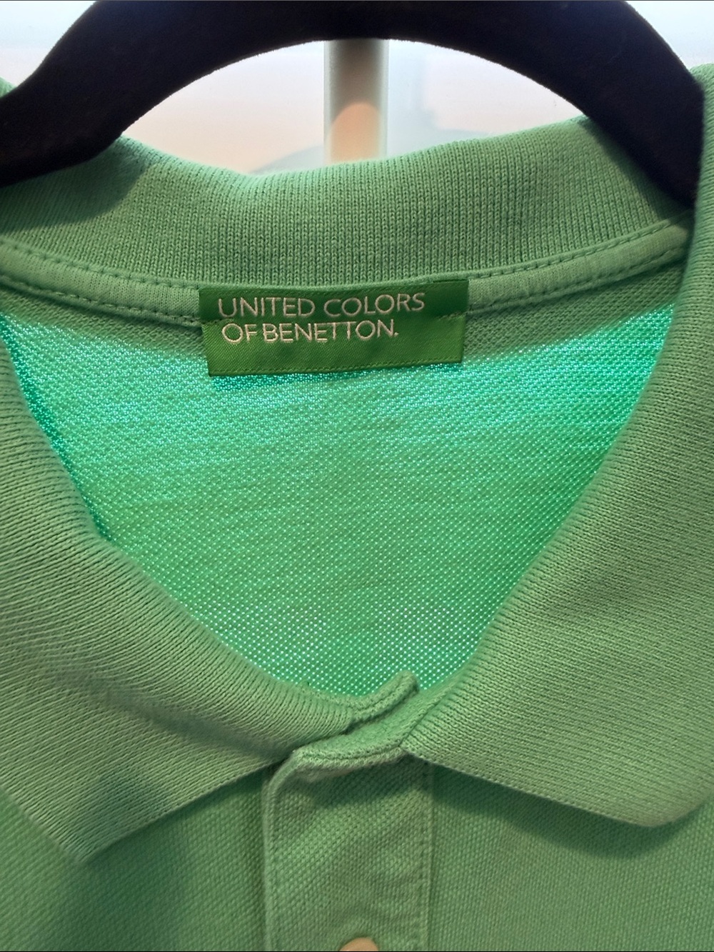 United Colors Of Benetton Men’s Mint Green Polo Shirt with Logo - Picture 3 of 6